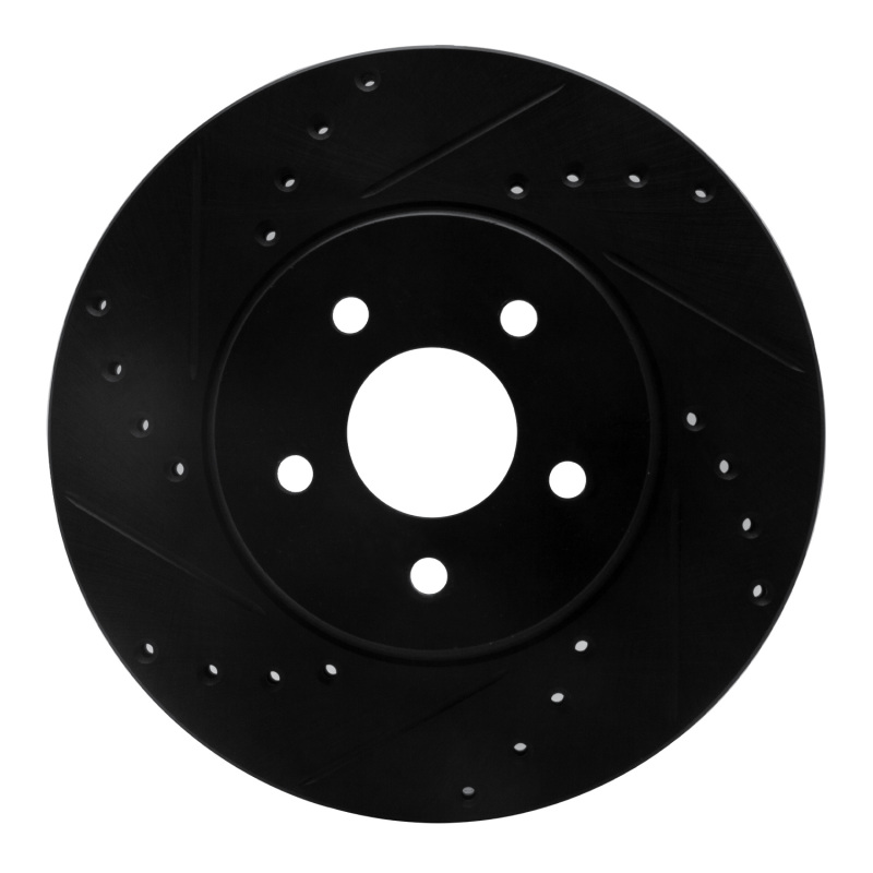 Ford Mondeo Brake Rotor (1) - Front Left - R1 Concepts - Drilled & Slotted - Black - `01-`08